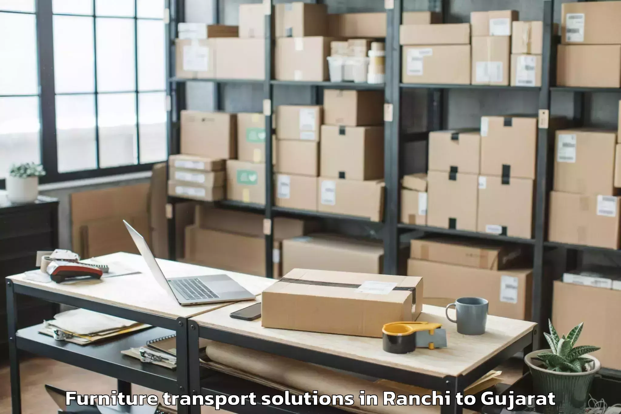 Trusted Ranchi to Kodinar Furniture Transport Solutions